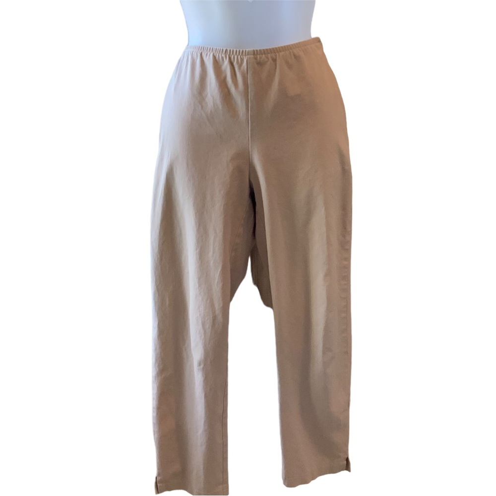 Eileen Fisher Petites Trousers Beige Elastic Waist and Side Zipper Size SP
